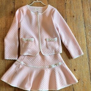 Girls' Elegant Knit Suit with Skirt